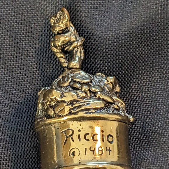 Artisan Handcrafted VTG Daniel Riccio 1984 Bronze Bears Bell. Calling collectors - Picture 11 of 16